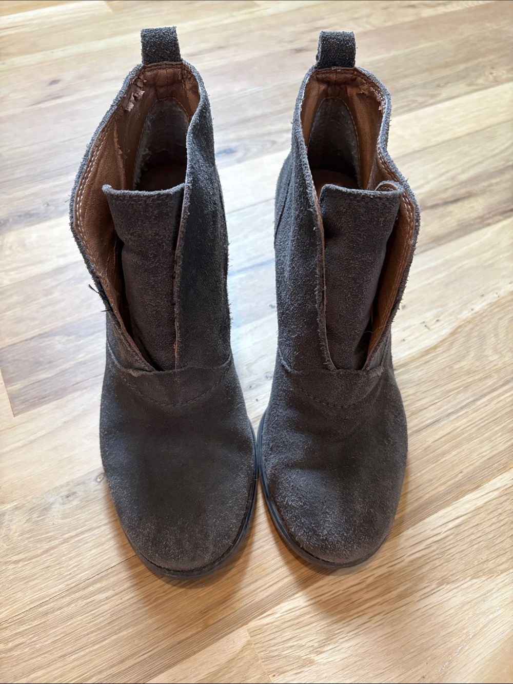 BCBGeneration Charcoal Suede Ankle Booties